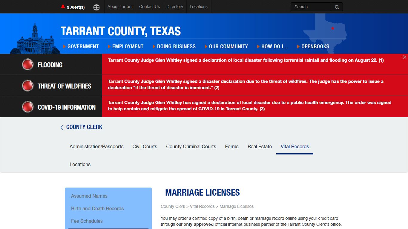 Marriage Licenses - Tarrant County TX