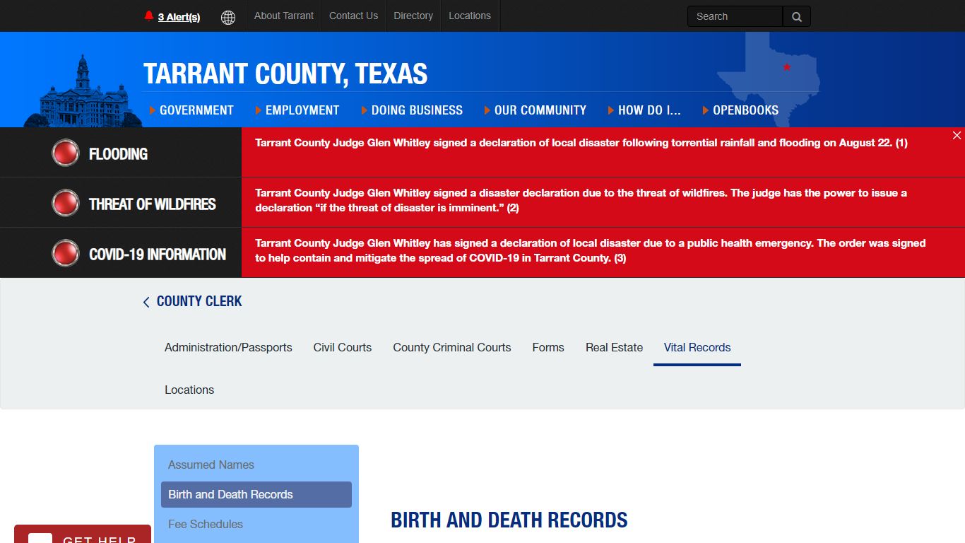 Birth and Death Records - Tarrant County TX